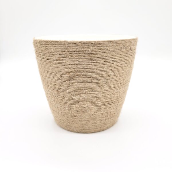 Blumentopf / Übertopf Boho mit Jute – Bild 2