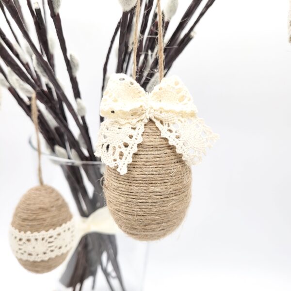 Deko-Set "Oster-Juteeier" boho/vintage – Bild 3