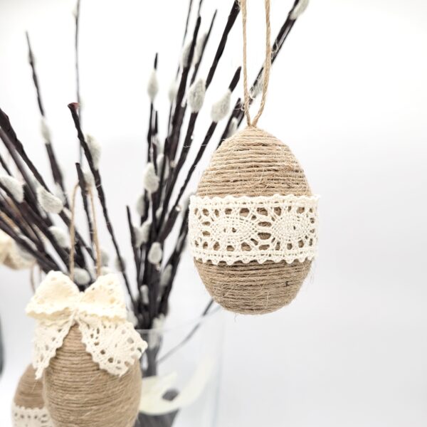 Deko-Set "Oster-Juteeier" boho/vintage – Bild 2