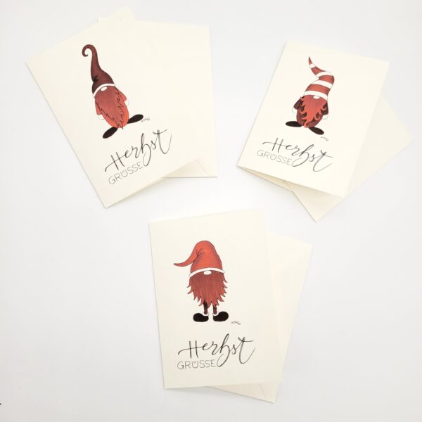 Grußkarten / Postkarten "Herbst-Wichtel"