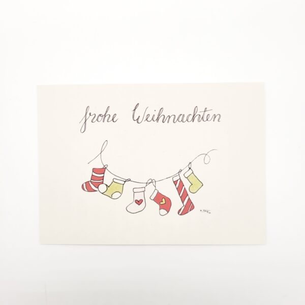 Grußkarte / Postkarte "Weihnachts-Socken"