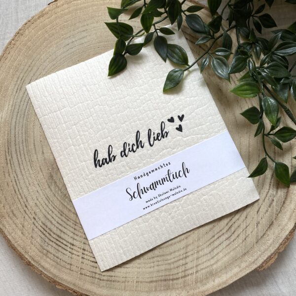 Schwammtuch "hab dich lieb"