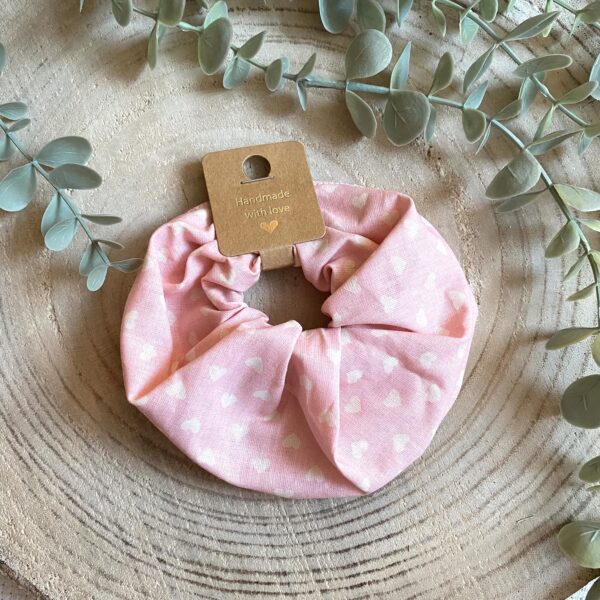 Scrunchie XL Haargummi "Herzchen" rosa
