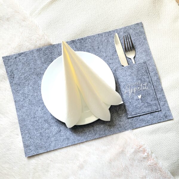 Filz-Tischset / Platzset mit Spruch "Guten Appetit"