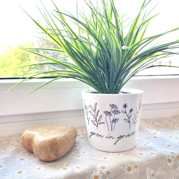 Blumentopf / Übertopf mit Spruch "grow in grace"