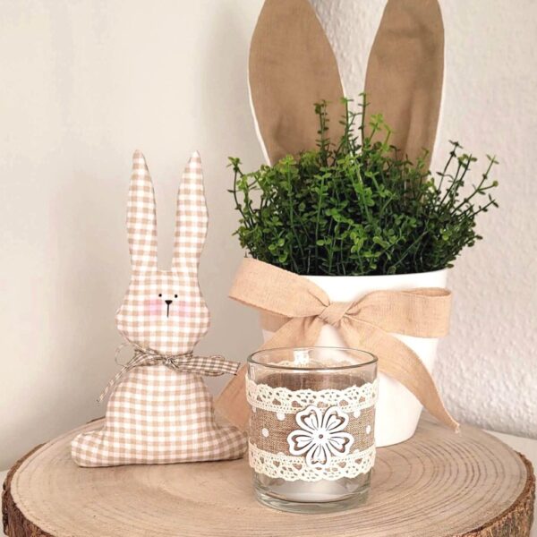 Osterhasen Blumentopf mit Hasenohren und Schleife, Osterdeko | lustiger Blumentopf | Blumendeko | Ostergeschenk | Geschenk zum Einzug Ostern