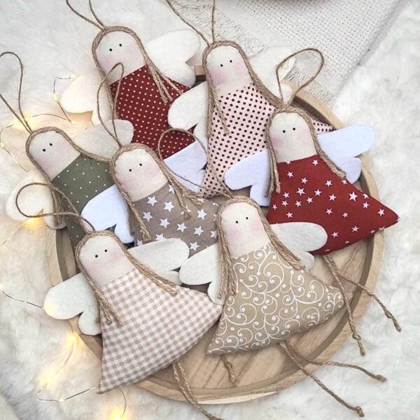 Weihnachtsengel Landhausstil | rustikale Weihnachtsdeko | Schutzengel zum Aufhängen | Christbaumschmuck Engel | Weihnachtliche Türdeko Engel