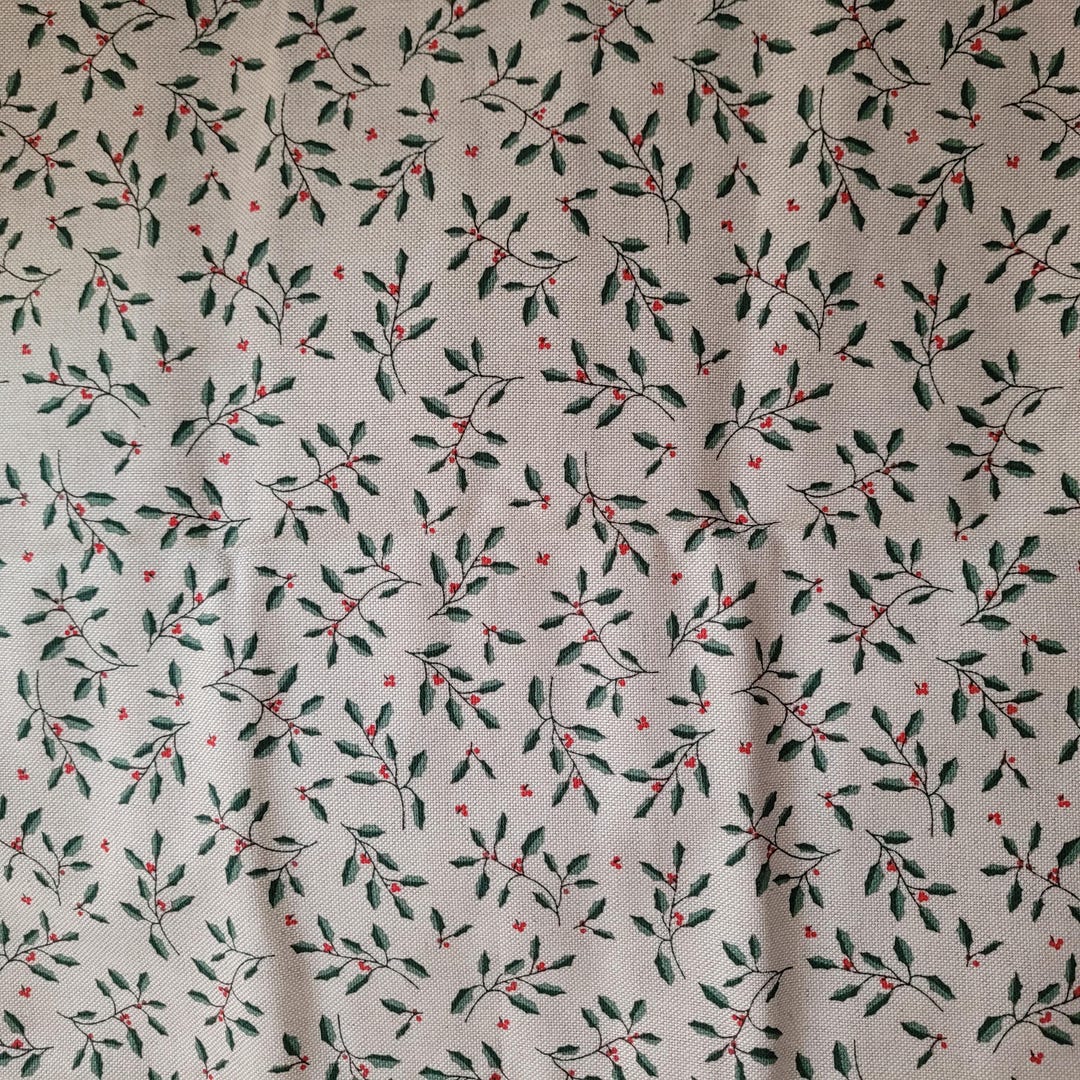 Originalbild des Stoffes mit Mistelzweig-Motiv