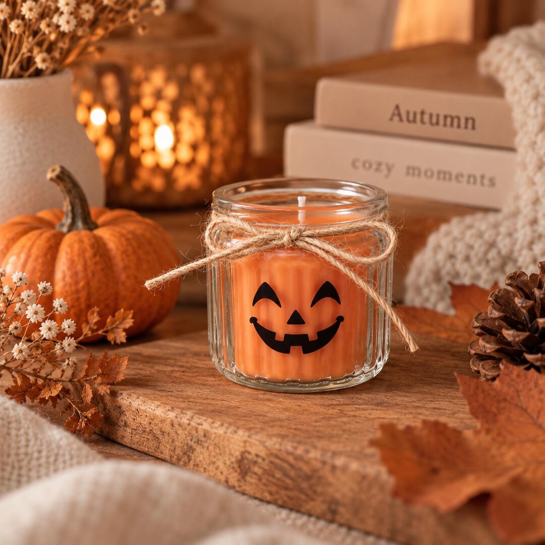 Halloween Deko Kürbis Kerze