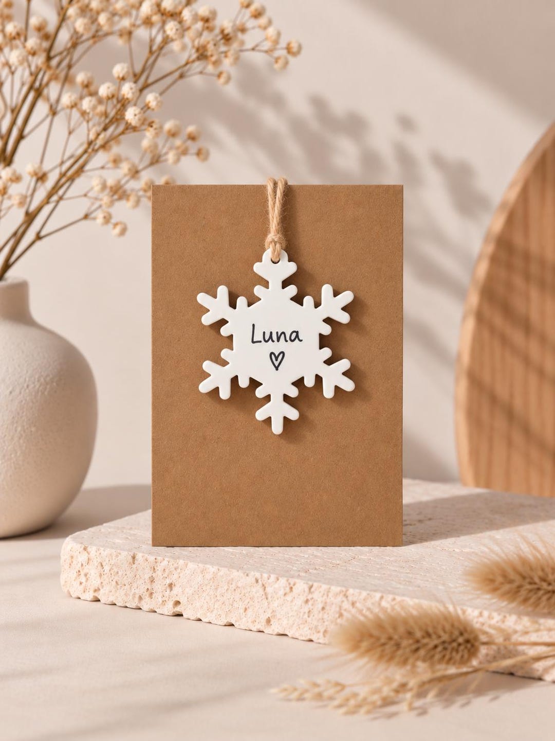 Personalisiertes Weihnachtsgeschenk mit Keramikanhänger | kleine Weihnachtskarte | kleines Geschenk mit Namen für Freundin | Wichtelgeschenk – Bild 12