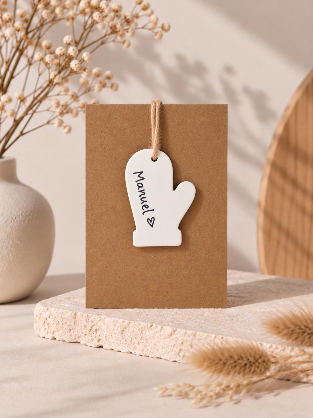 Personalisiertes Weihnachtsgeschenk mit Keramikanhänger | kleine Weihnachtskarte | kleines Geschenk mit Namen für Freundin | Wichtelgeschenk – Bild 17