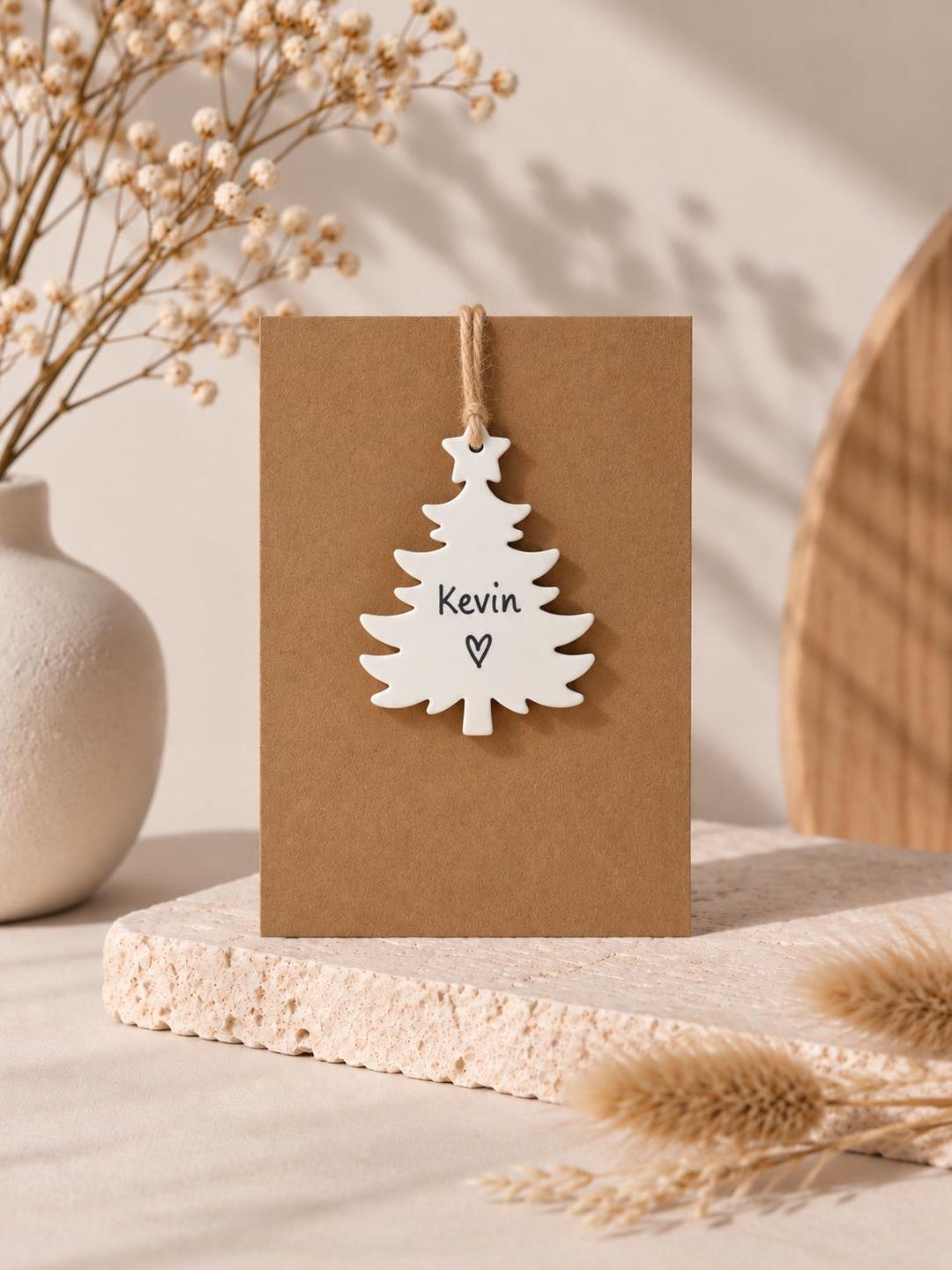 Personalisiertes Weihnachtsgeschenk mit Keramikanhänger | kleine Weihnachtskarte | kleines Geschenk mit Namen für Freundin | Wichtelgeschenk – Bild 15