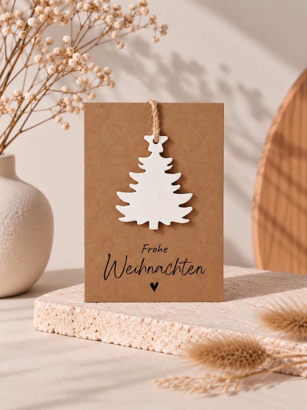 Personalisiertes Weihnachtsgeschenk mit Keramikanhänger | kleine Weihnachtskarte | kleines Geschenk mit Namen für Freundin | Wichtelgeschenk – Bild 6