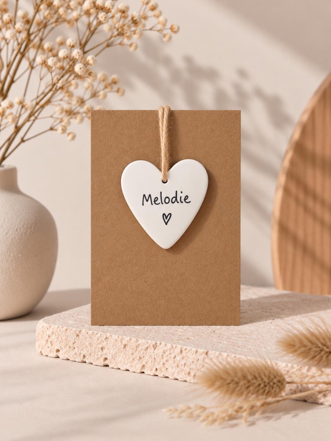 Personalisiertes Weihnachtsgeschenk mit Keramikanhänger | kleine Weihnachtskarte | kleines Geschenk mit Namen für Freundin | Wichtelgeschenk – Bild 11