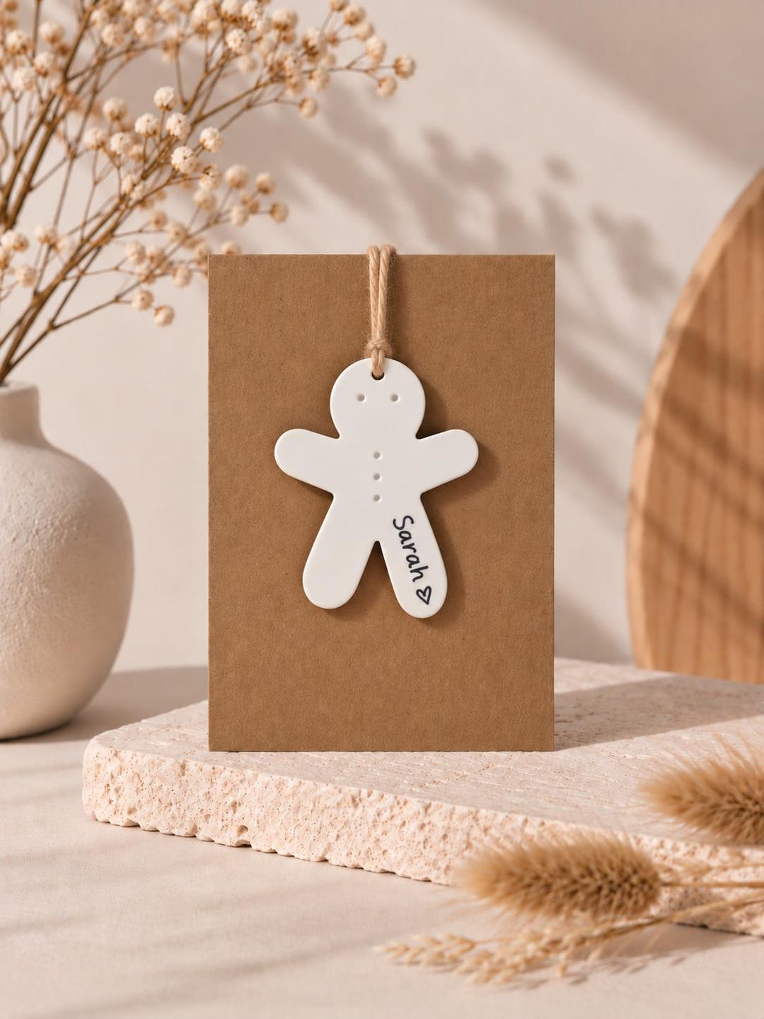 Personalisiertes Weihnachtsgeschenk mit Keramikanhänger | kleine Weihnachtskarte | kleines Geschenk mit Namen für Freundin | Wichtelgeschenk – Bild 16